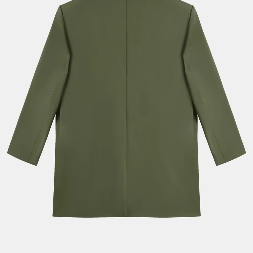 Elegant Olive Green Women's Jacket Blazer - Picture 4 of 12